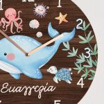 Παιδικό Ρολόι Τοίχου με Premium Λαμπάδα και Σχέδιο Φαλαινίτσα