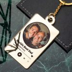 Μπρελόκ Κλειδιών Golden Mirror με Φωτογραφία Dad Song