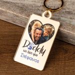 Μπρελόκ Κλειδιών Golden Mirror με Φωτογραφία Dad Heart