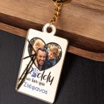 Μπρελόκ Κλειδιών Golden Mirror με Φωτογραφία Dad Heart