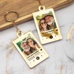 Σετ 2 Μπρελόκ Κλειδιών Golden Mirror με Φωτογραφία για Πατέρα