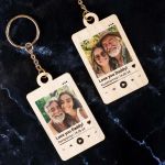 Σετ 2 Ξύλινων Μπρελόκ Κλειδιών με Φωτογραφία για Πατέρα