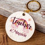 Ξύλινο Μπρελόκ Κλειδιών Προσωποποιημένο, Δώρο για Δασκάλα