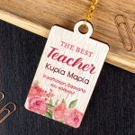 Ξύλινο Μπρελόκ Κλειδιών Προσωποποιημένο, Δώρο για Δασκάλα