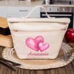 Ισοθερμικό Τσαντάκι Φαγητού Παιδικό με Όνομα, Double Heart