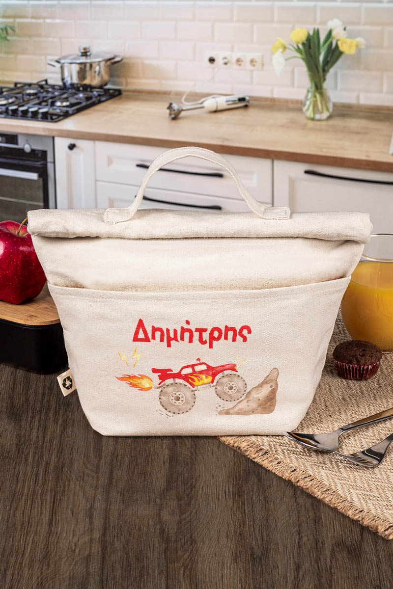 Ισοθερμικό Τσαντάκι Φαγητού Παιδικό με Όνομα, Speed Fire