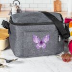 Ισοθερμικό Τσαντάκι Φαγητού Παιδικό με Όνομα, Purple Butterfly