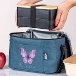Ισοθερμικό Τσαντάκι Φαγητού Παιδικό με Όνομα, Purple Butterfly