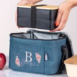 Ισοθερμικό Τσαντάκι Φαγητού Παιδικό με Όνομα, Monogram Flower