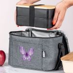 Ισοθερμικό Τσαντάκι Φαγητού Παιδικό με Όνομα, Purple Butterfly