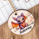 Προσωποποιημένο Μπρελόκ Παιδικό Ξύλινο με Όνομα, Dragon