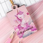 Προσωποποιημένο Μπρελόκ Παιδικό Ξύλινο με Όνομα, Unicorn