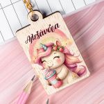 Προσωποποιημένο Μπρελόκ Παιδικό Ξύλινο με Όνομα, Milkshake