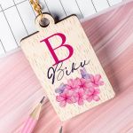 Προσωποποιημένο Μπρελόκ Παιδικό Ξύλινο με Όνομα, Pink