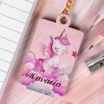 Προσωποποιημένο Μπρελόκ Παιδικό Ξύλινο με Όνομα, Unicorn