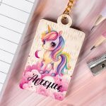 Προσωποποιημένο Μπρελόκ Παιδικό Ξύλινο με Όνομα, Colorfull