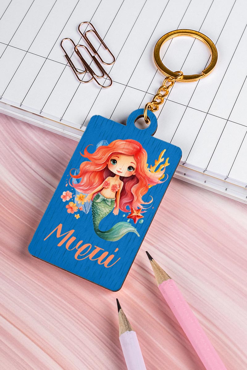Προσωποποιημένο Μπρελόκ Παιδικό Ξύλινο με Όνομα, Ariel