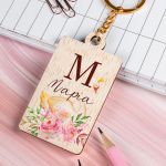 Προσωποποιημένο Μπρελόκ Παιδικό Ξύλινο με Όνομα, Swan