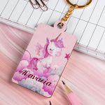 Προσωποποιημένο Μπρελόκ Παιδικό Ξύλινο με Όνομα, Unicorn