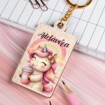 Προσωποποιημένο Μπρελόκ Παιδικό Ξύλινο με Όνομα, Milkshake