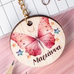 Προσωποποιημένο Μπρελόκ Παιδικό Ξύλινο με Όνομα, Star