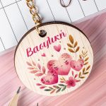 Προσωποποιημένο Μπρελόκ Παιδικό Ξύλινο με Όνομα, Hearts