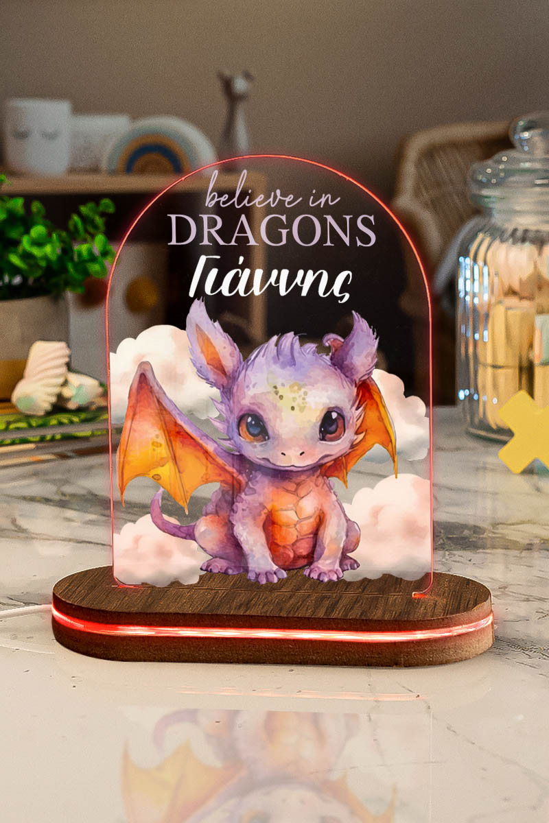 Φωτιστικό για Παιδικό Δωμάτιο με Σχέδιο Δρακάκι