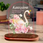 Φωτιστικό για Παιδικό Δωμάτιο με Σχέδιο Κύκνος Και Λουλούδια