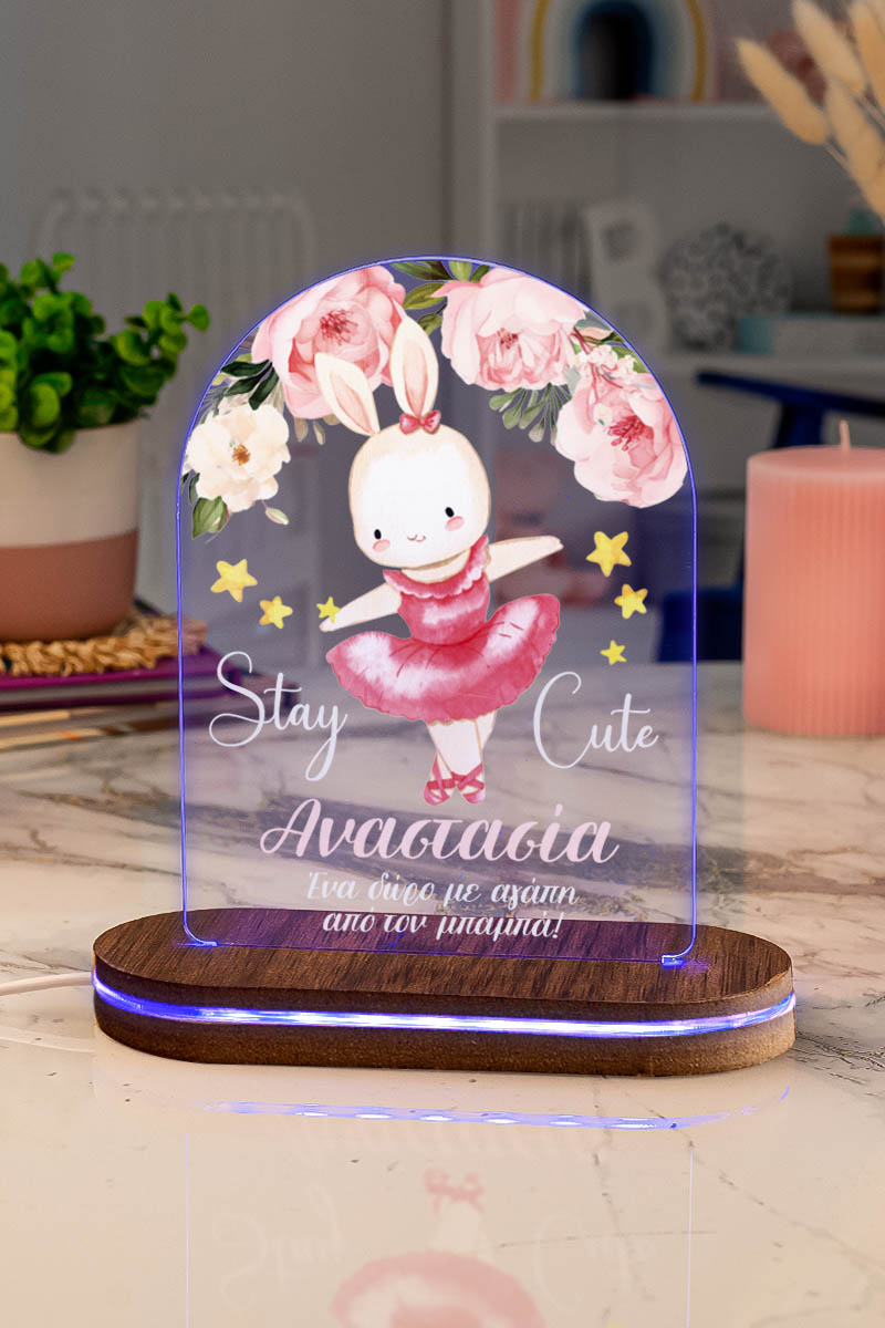 Φωτιστικό για Παιδικό Δωμάτιο με Σχέδιο Κουνέλι Μπαλαρίνα