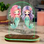 Φωτιστικό για Παιδικό Δωμάτιο με Σχέδιο Δίδυμες Γοργόνες