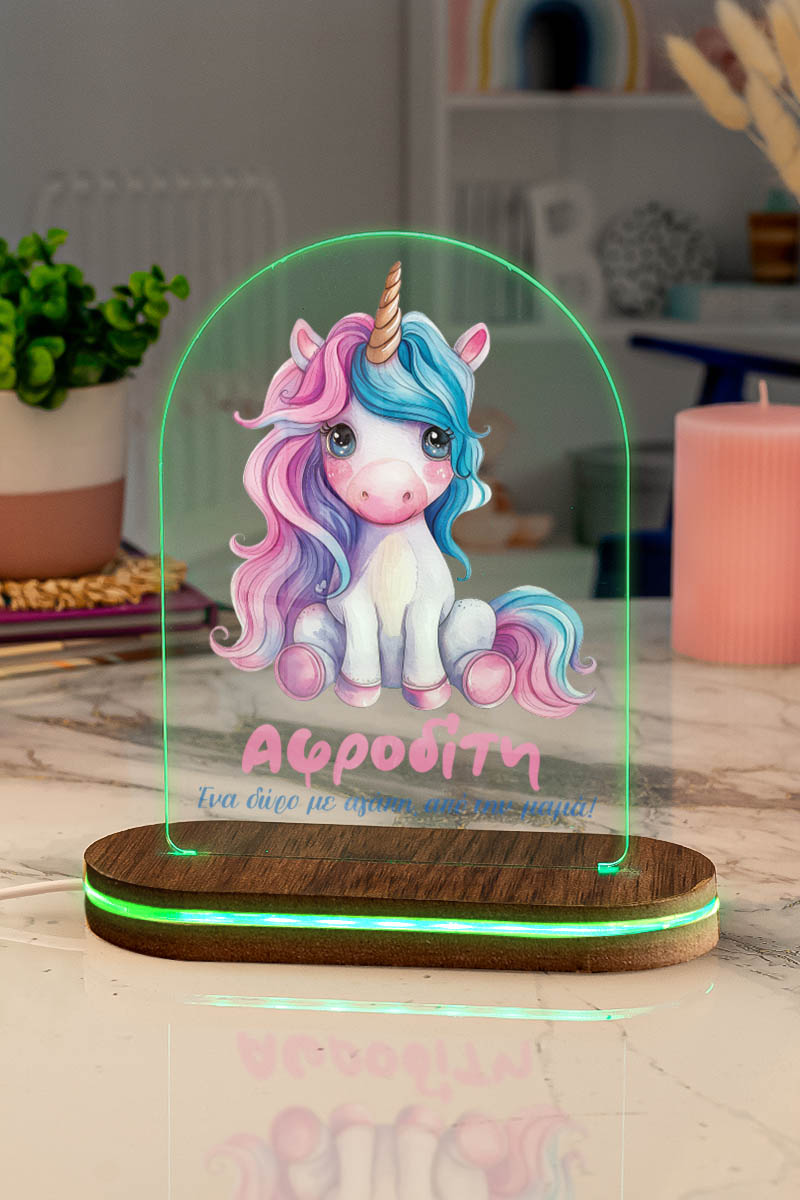 Φωτιστικό για Παιδικό Δωμάτιο με Σχέδιο Ροζ Μονόκερος