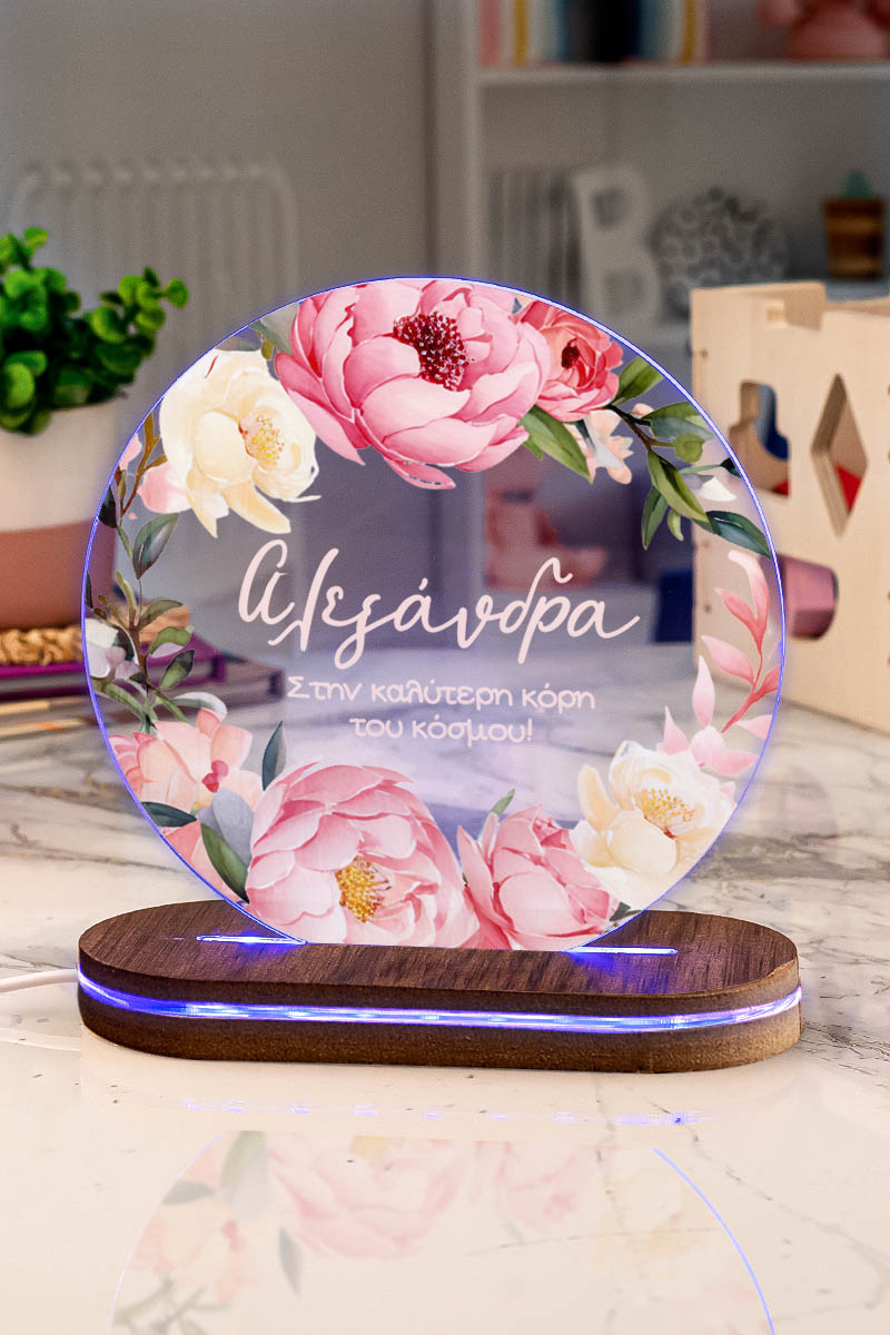 Φωτιστικό για Παιδικό Δωμάτιο με Σχέδιο Στεφάνι Και Λουλούδια