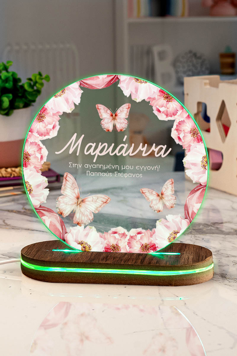 Φωτιστικό για Παιδικό Δωμάτιο με Σχέδιο Πεταλούδα Και Λουλούδια