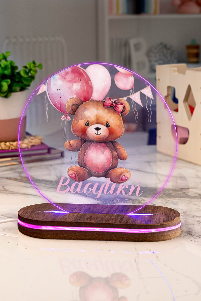 Φωτιστικό για Παιδικό Δωμάτιο με Σχέδιο Αρκουδάκι Και Μπαλόνια