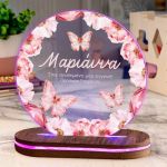 Φωτιστικό για Παιδικό Δωμάτιο με Σχέδιο Πεταλούδα Και Λουλούδια