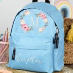 Σχολική Τσάντα Πλάτης Νηπιαγωγείου σε Γαλάζιο Χρώμα, Άνθος