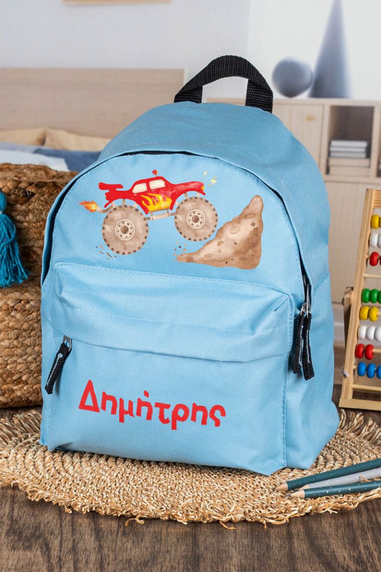 Σχολική Τσάντα Πλάτης Νηπιαγωγείου σε Γαλάζιο Χρώμα, Truck