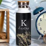 Μπουκάλι Θερμός, Ανοξείδωτo με Προσωποποίηση, Black Gold