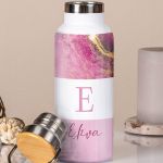 Μπουκάλι Θερμός, Ανοξείδωτo με Προσωποποίηση, Pink Pattern