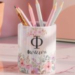 Μολυβοθήκη Προσωποποιημένη για Κορίτσι με Σχέδιο Παστελ