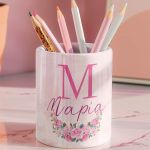 Μολυβοθήκη Προσωποποιημένη για Κορίτσι με Σχέδιο Ρόδα