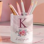 Μολυβοθήκη Προσωποποιημένη για Κορίτσι με Σχέδιο Παπαρούνα