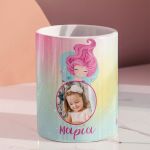 Μολυβοθήκη Προσωποποιημένη για Κορίτσι με Σχέδιο Γοργόνα