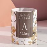 Μολυβοθήκη Προσωποποιημένη για Κορίτσι με Σχέδιο Λουλούδια