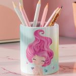 Μολυβοθήκη Προσωποποιημένη για Κορίτσι με Σχέδιο Γοργόνα