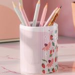 Μολυβοθήκη Προσωποποιημένη για Κορίτσι με Σχέδιο Φράουλα