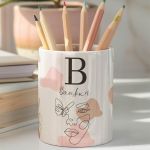 Μολυβοθήκη Προσωποποιημένη για Κορίτσι με Σχέδιο Πεταλούδα