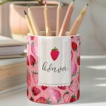 Μολυβοθήκη Προσωποποιημένη με Όνομα και Σχέδιο Strawberry