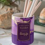Μολυβοθήκη Προσωποποιημένη με Όνομα και Σχέδιο Πορφυρό