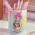 Μολυβοθήκη Προσωποποιημένη για Κορίτσι με Σχέδιο Γοργόνα